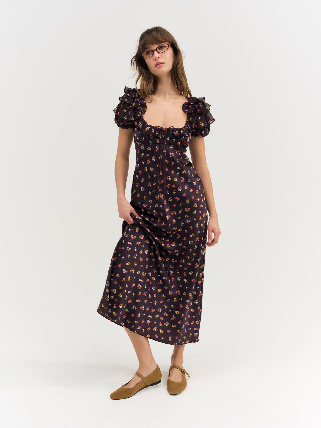 For Love and Lemons Alice Maxi Dress - Eggplant