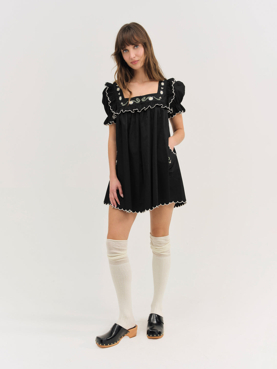 For Love and Lemons Tea Time Babydoll Dress - Black