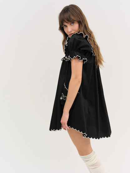 For Love and Lemons Tea Time Babydoll Dress - Black