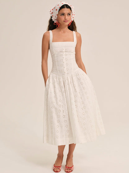 For Love and Lemons Dreamy Daisy Midi Dress - White