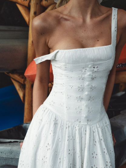 For Love and Lemons Dreamy Daisy Midi Dress - White