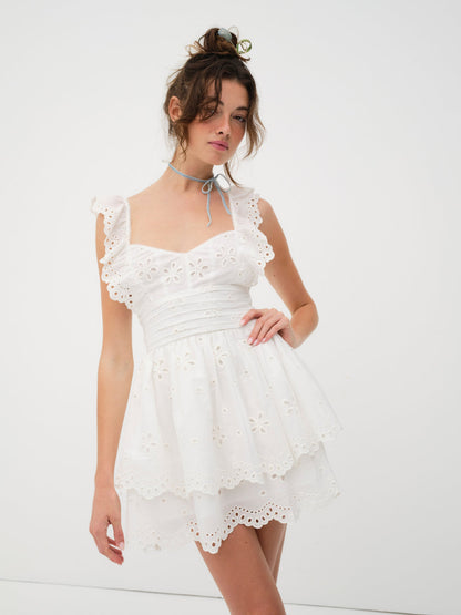 For Love and Lemons Serena Sleeveless Dress - White