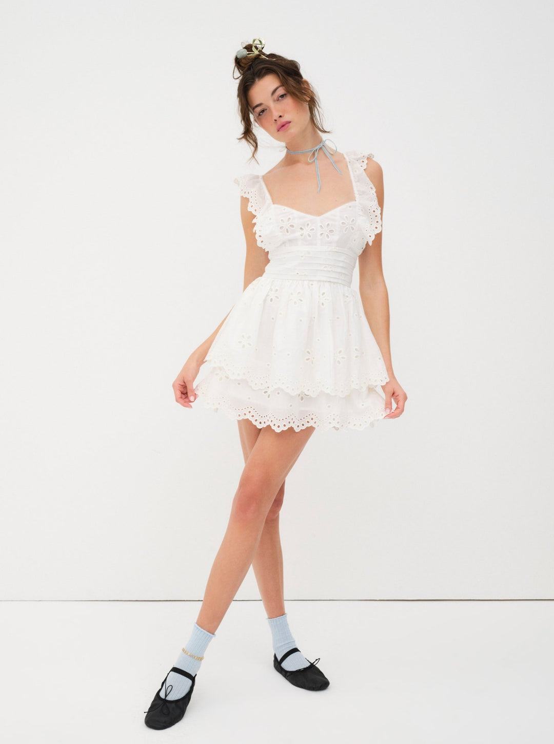 For Love and Lemons Serena Sleeveless Dress - White