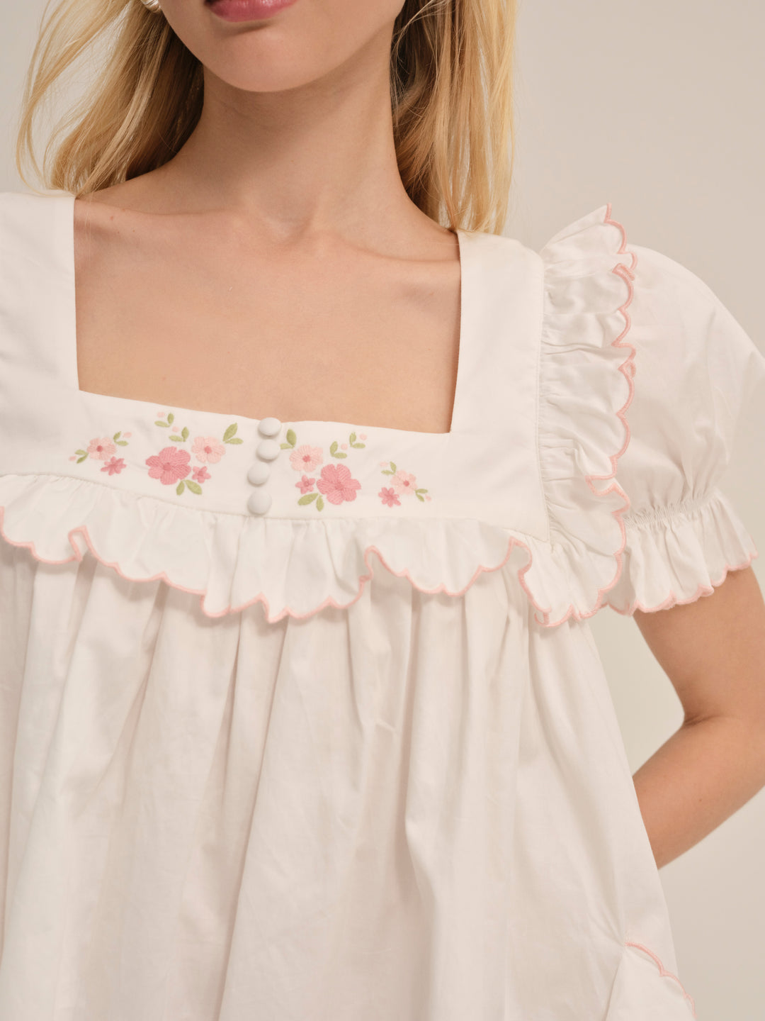 For Love and Lemons Tea Time Babydoll Dress - White