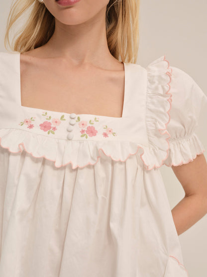 For Love and Lemons Tea Time Babydoll Dress - White