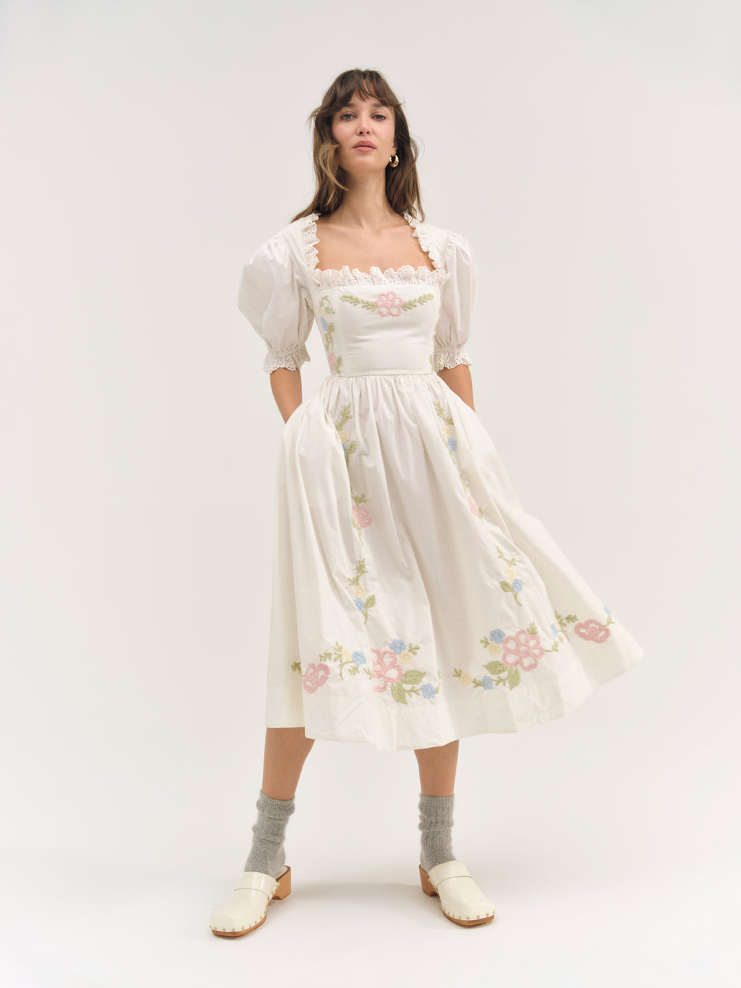 For Love and Lemons Erin Midi Dress - Cream