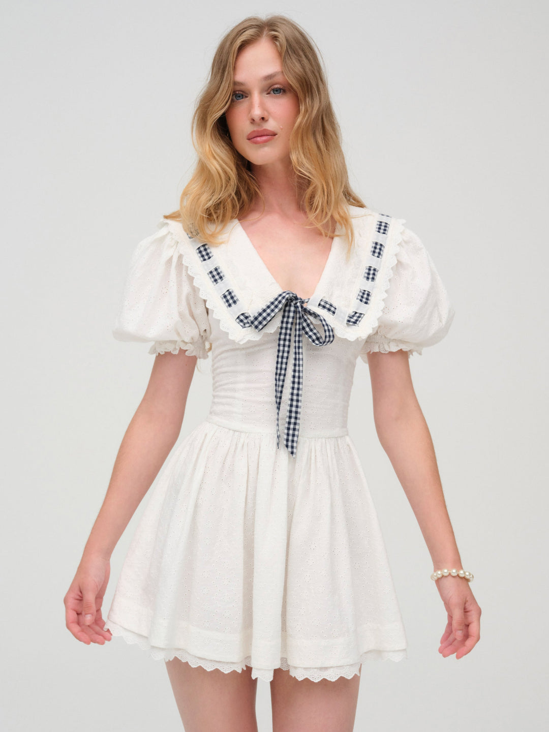 For Love and Lemons Ruby Ribbon Mini Dress - White