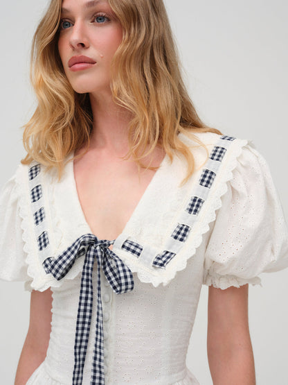 For Love and Lemons Ruby Ribbon Mini Dress - White