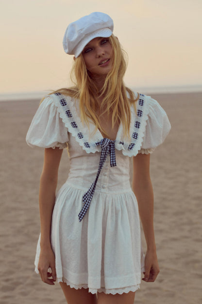 For Love and Lemons Ruby Ribbon Mini Dress - White