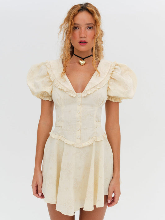 For Love and Lemons Gigi Mini Dress - Cream