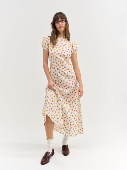 For Love and Lemons Adahlia Floral Maxi Dress - Cream