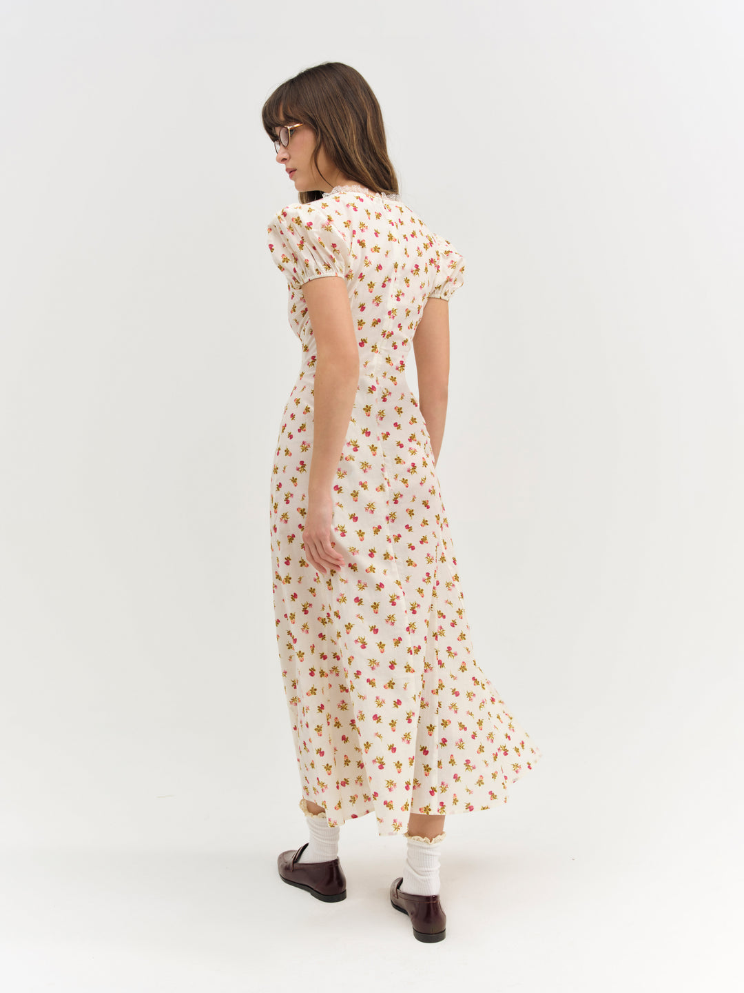 For Love and Lemons Adahlia Floral Maxi Dress - Cream