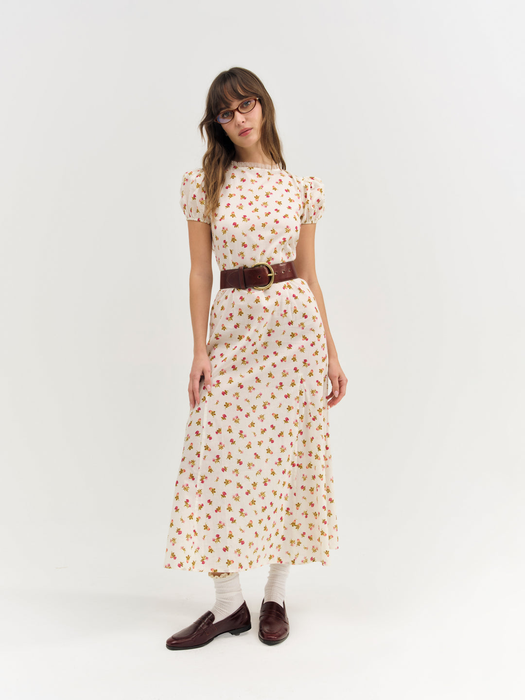 For Love and Lemons Adahlia Floral Maxi Dress - Cream