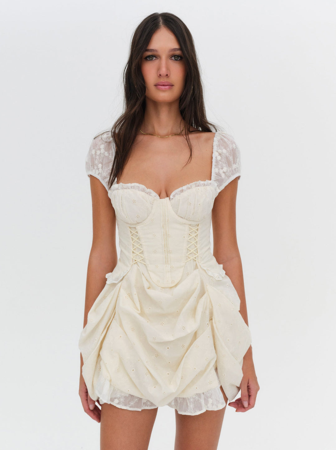 For Love and Lemons Morgan Mini Dress - White