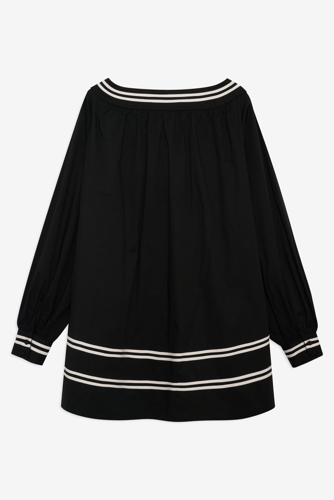 For Love and Lemons Helena Poplin Long Sleeve Mini Dress - Black