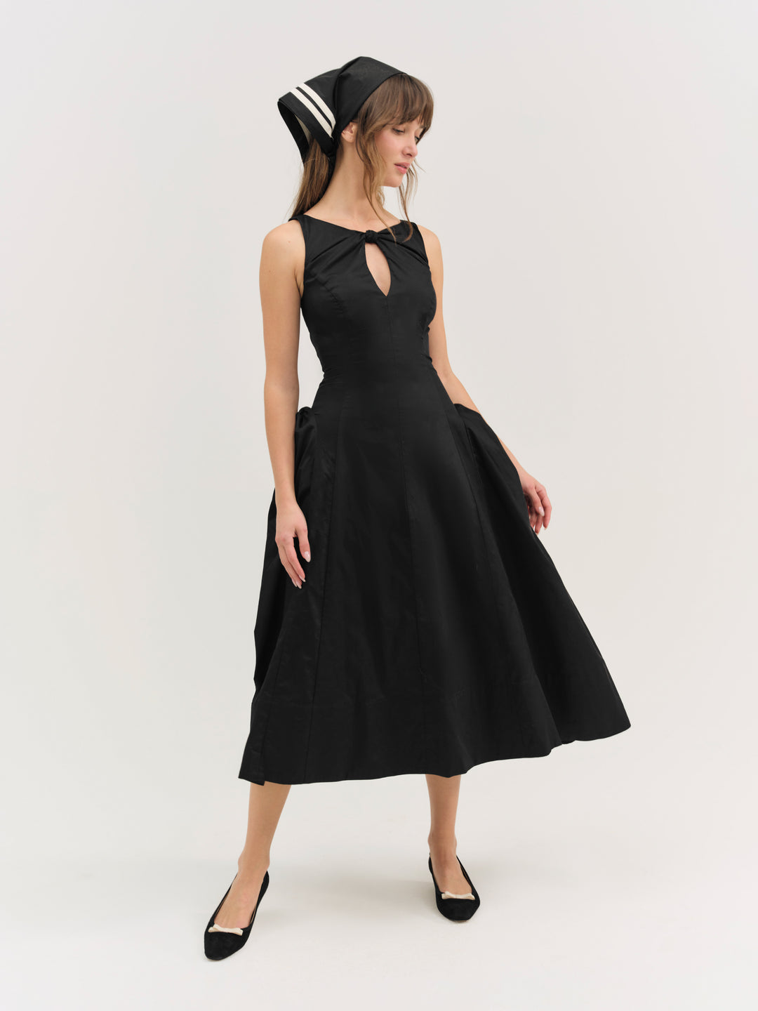 For Love and Lemons Evanie Structured Midi Dress - Black