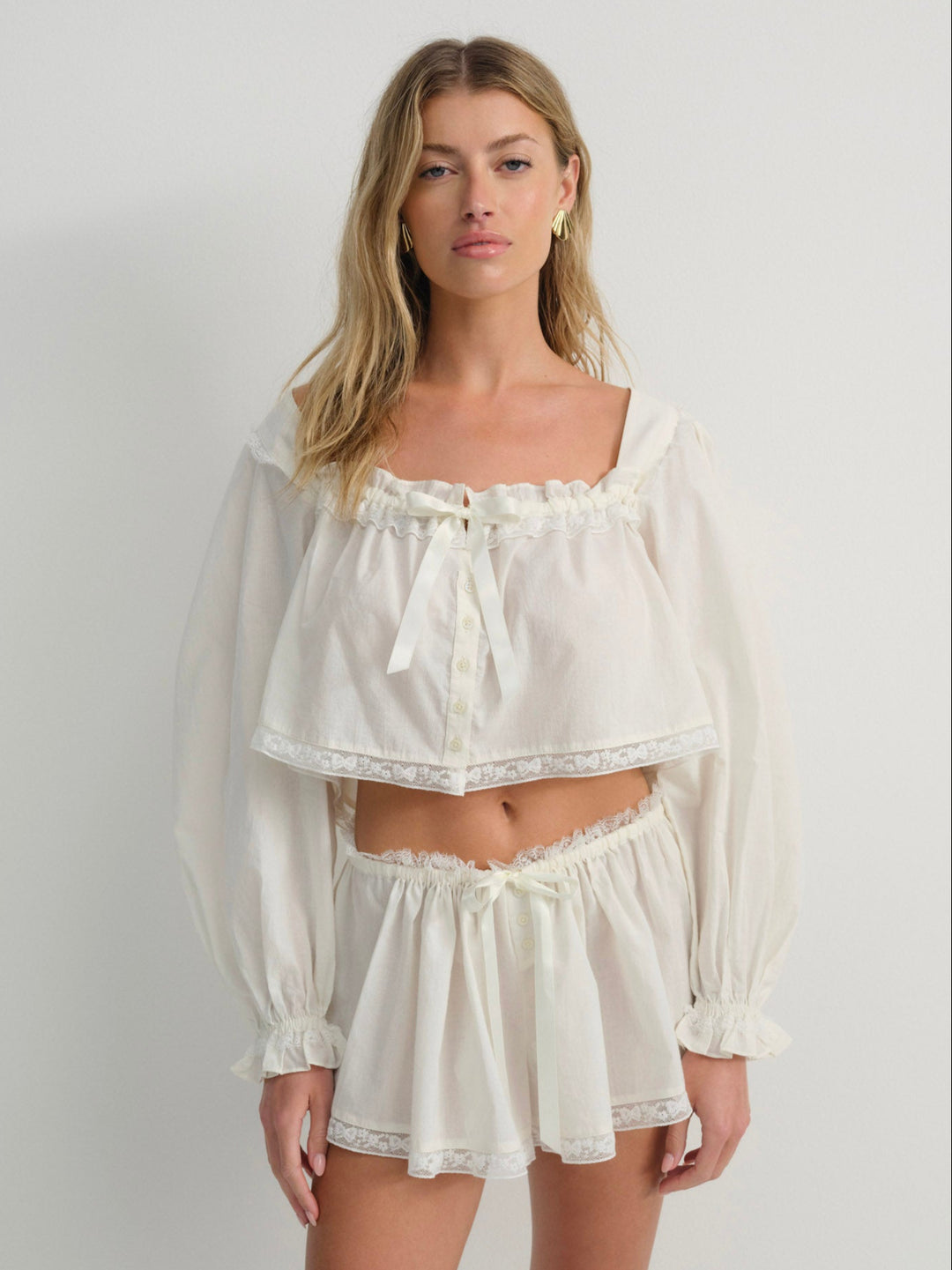 For Love and Lemons Venetia Sleep Top - Vintage Cream