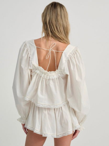 For Love and Lemons Venetia Sleep Top - Vintage Cream