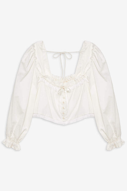 For Love and Lemons Venetia Sleep Top - Vintage Cream