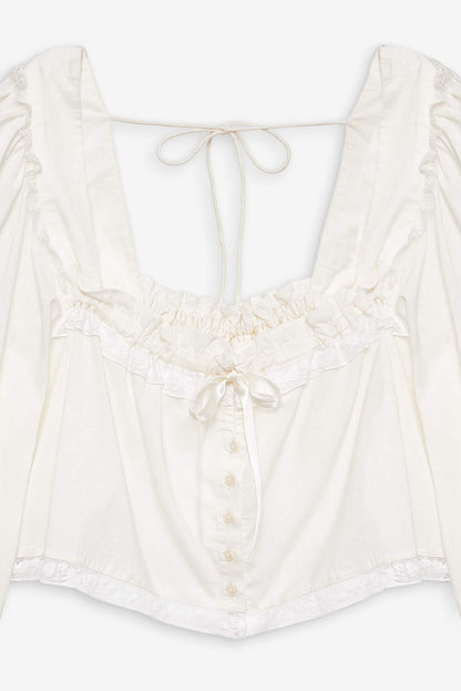 For Love and Lemons Venetia Sleep Top - Vintage Cream