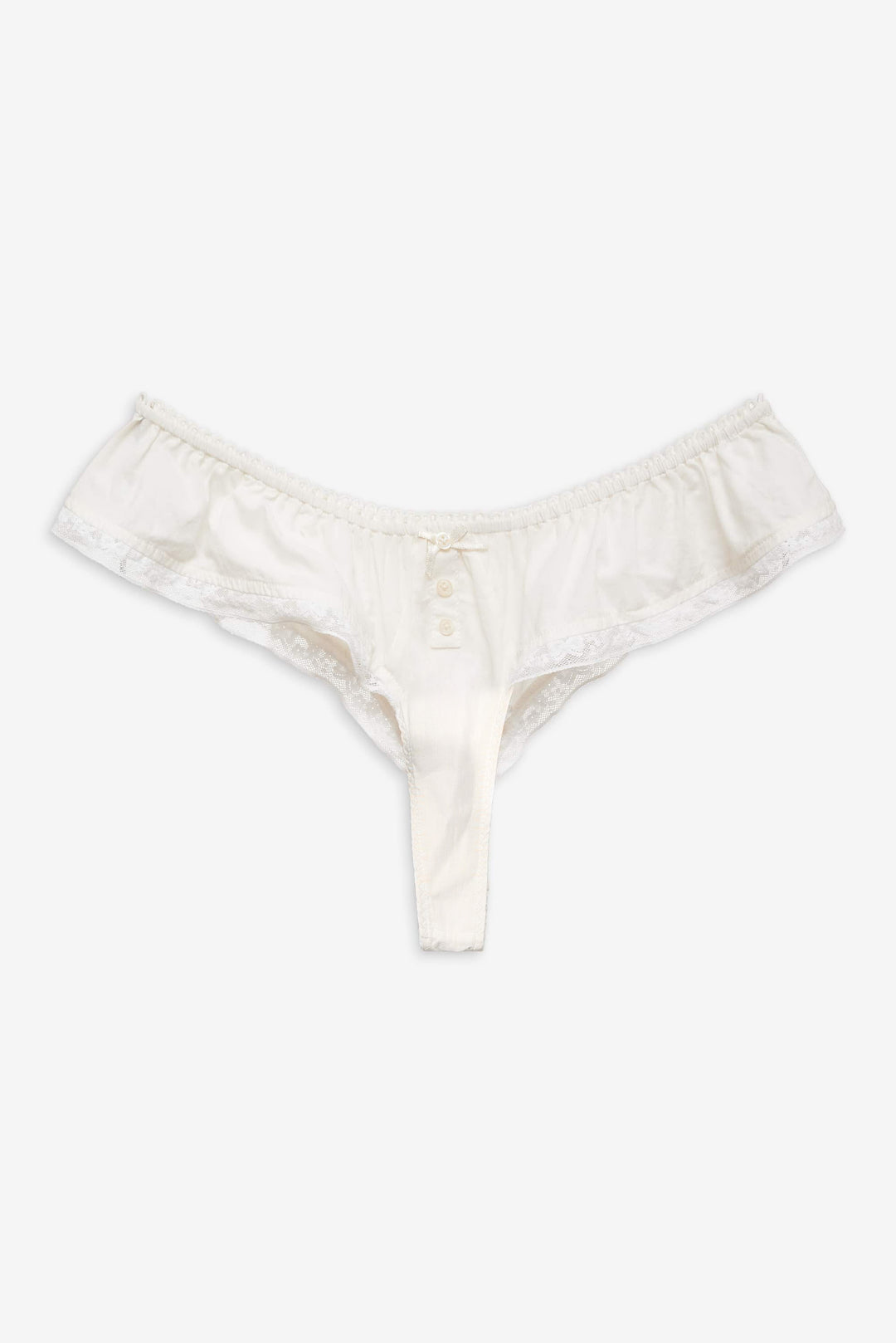 For Love and Lemons Venetia Thong Panty - Vintage Cream
