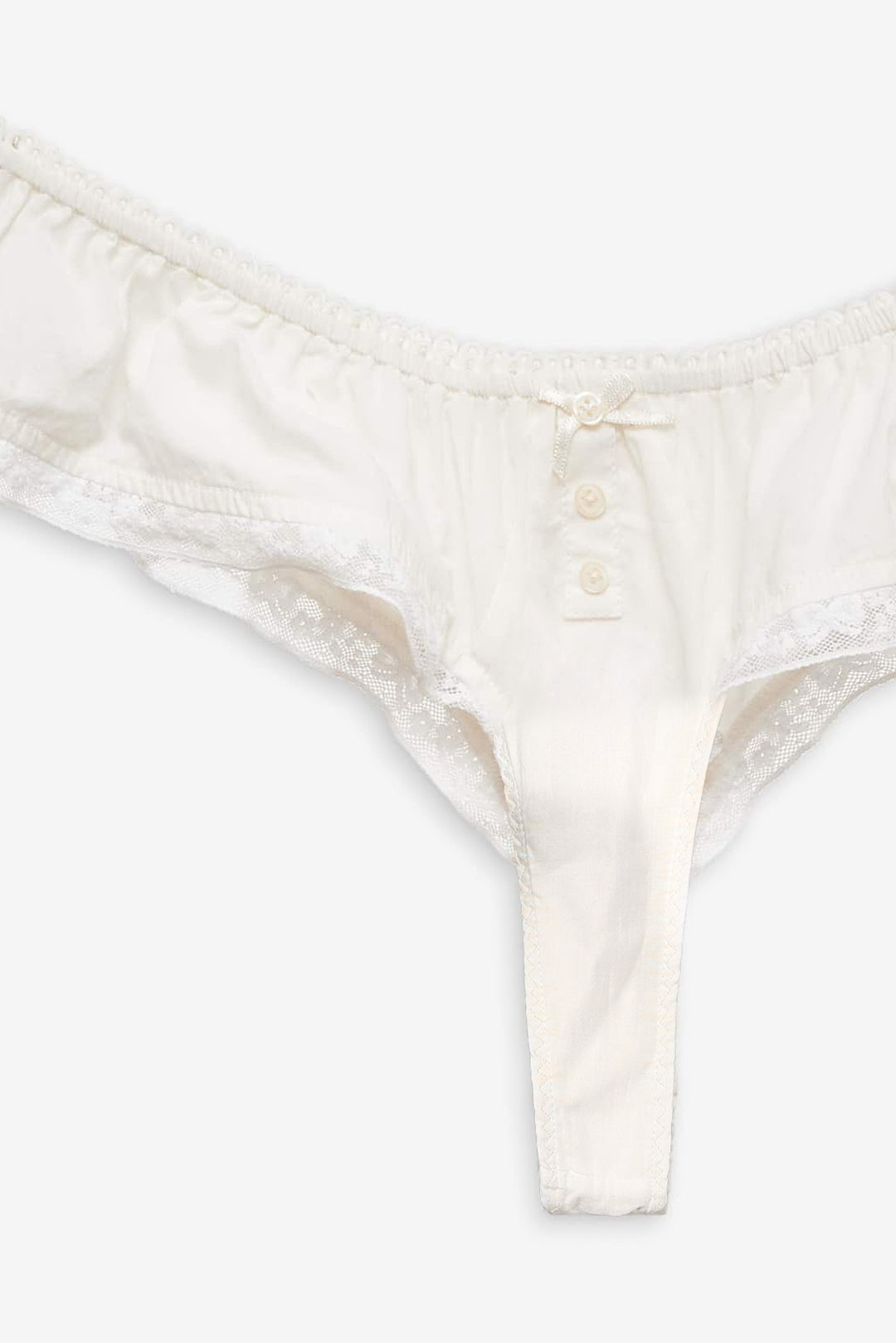 For Love and Lemons Venetia Thong Panty - Vintage Cream