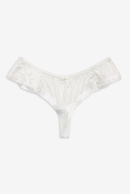 For Love and Lemons Venetia Thong Panty - Vintage Cream
