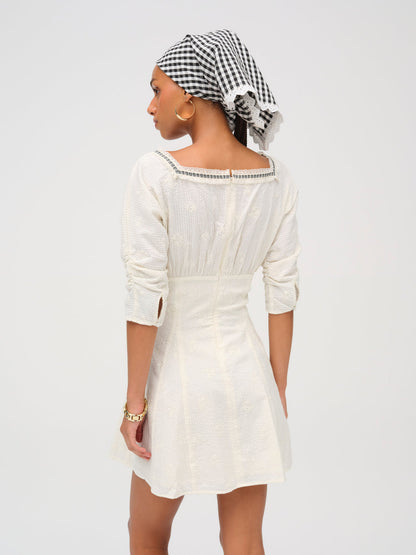 For Love and Lemons Baby Daisy Poplin Mini Dress - White