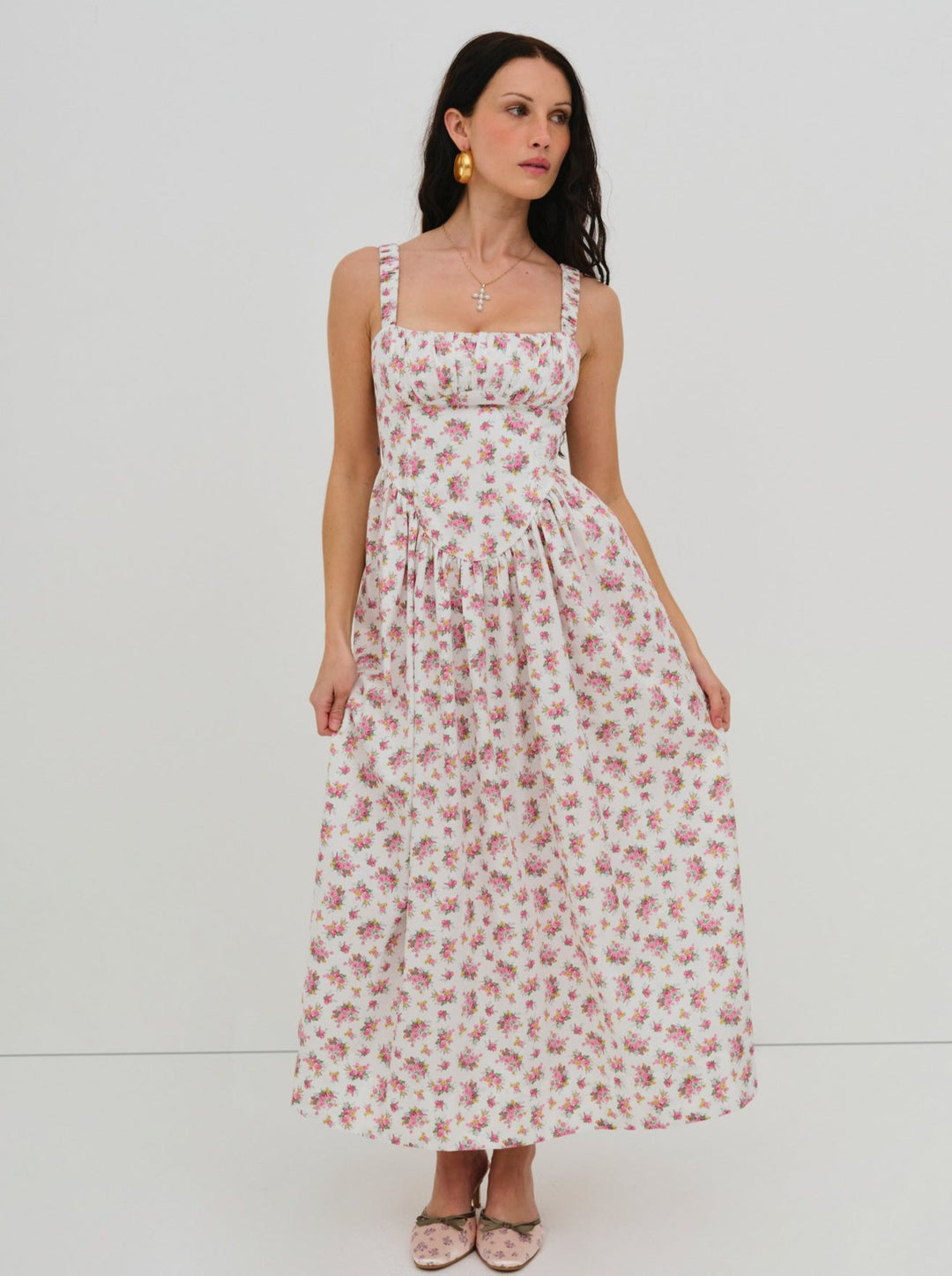 For Love and Lemons Etienne Midi Dress - Pink