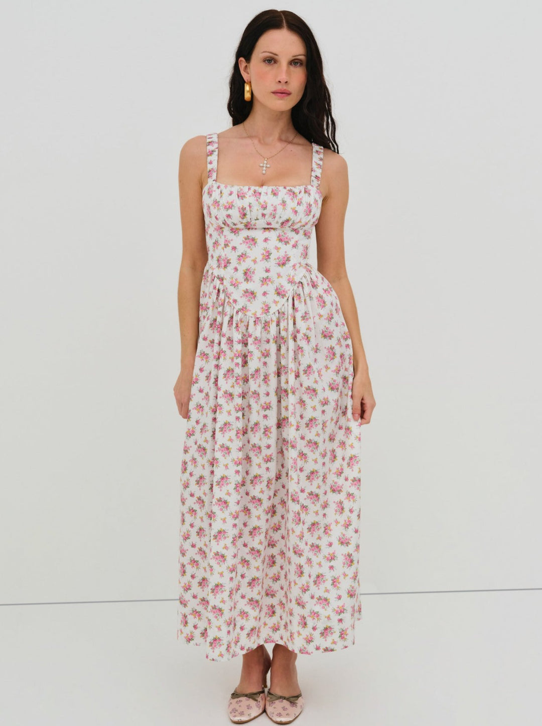 For Love and Lemons Etienne Midi Dress - Pink