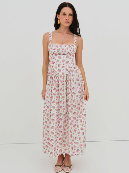 For Love and Lemons Etienne Midi Dress - Pink