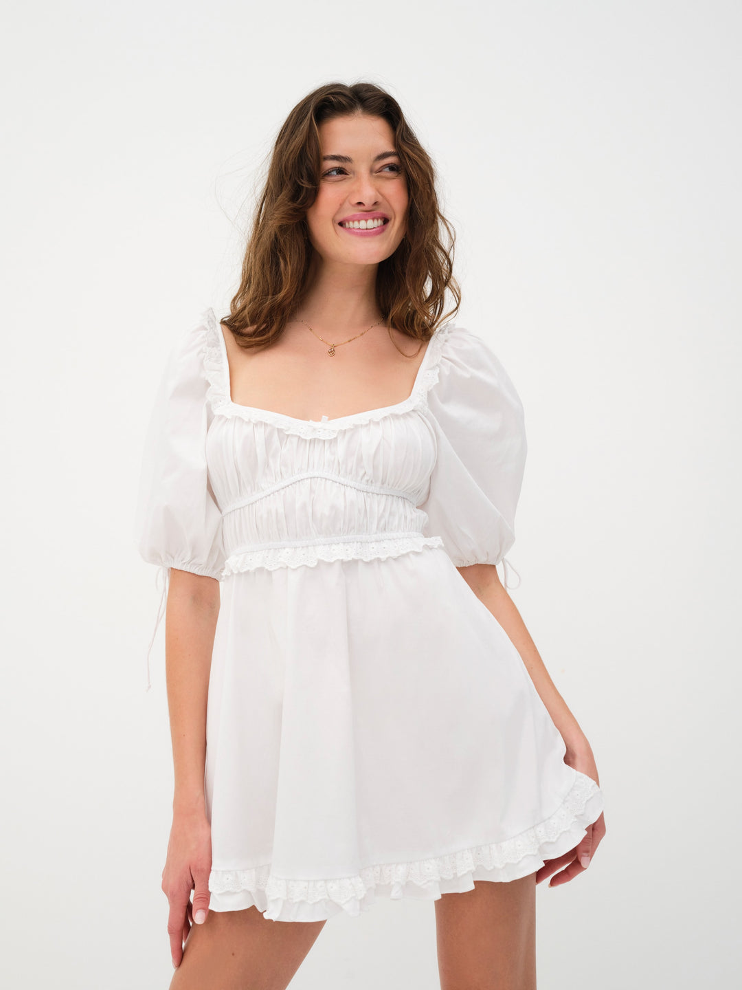 For Love and Lemons Jackson Mini Dress - White