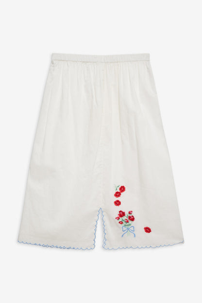 For Love and Lemons Forget Me Not Embroidery Midi Skirt - White