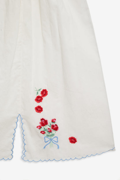 For Love and Lemons Forget Me Not Embroidery Midi Skirt - White