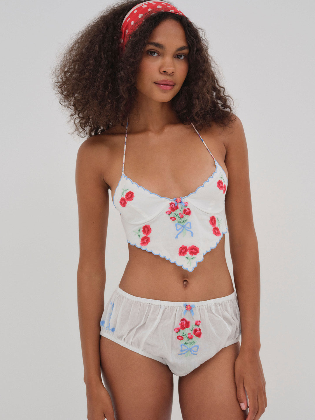 For Love and Lemons Forget Me Not Embroidery Bloomer Panty - White
