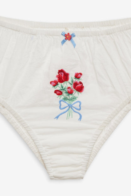 For Love and Lemons Forget Me Not Embroidery Bloomer Panty - White