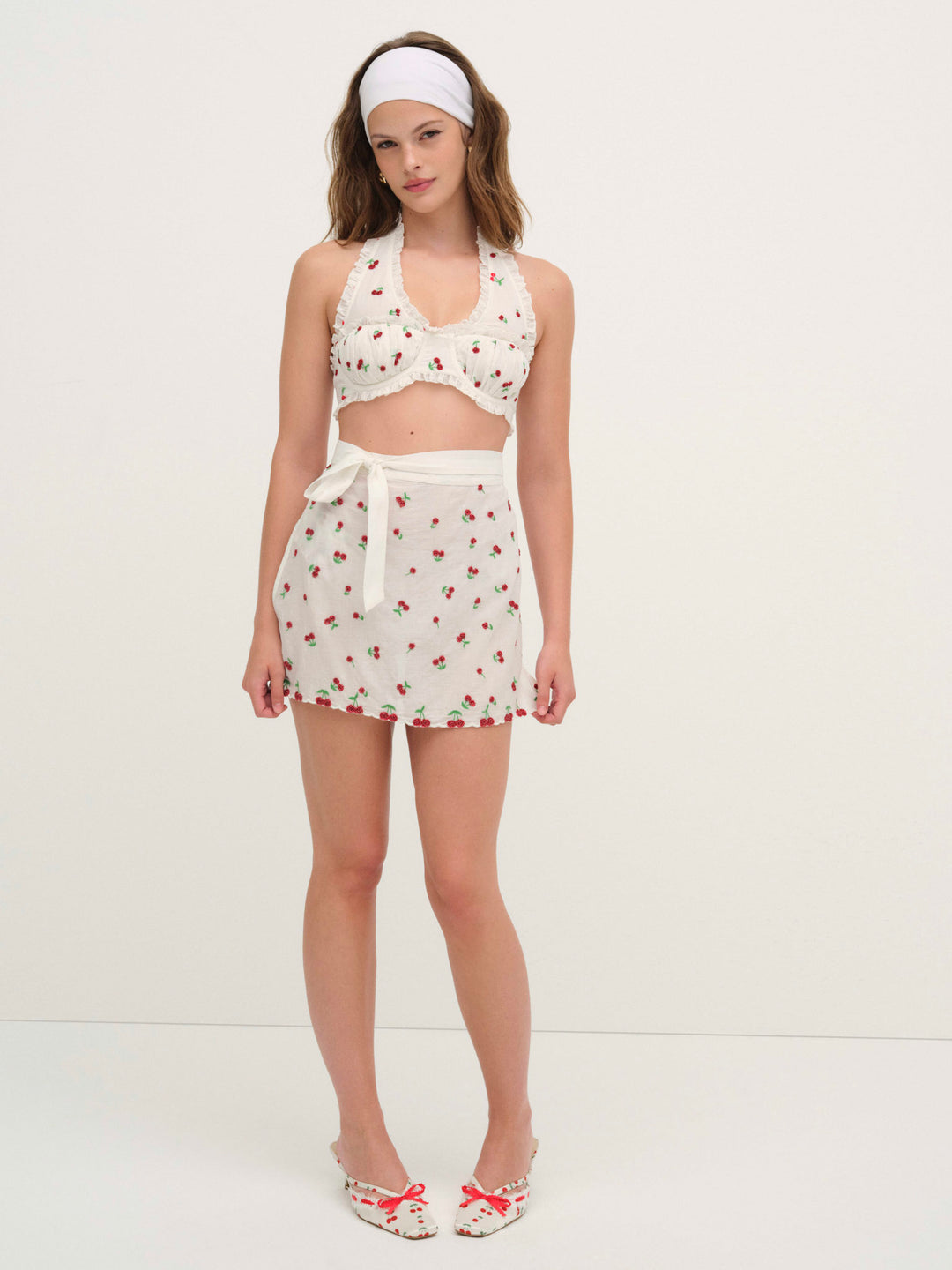 For Love and Lemons Beaded Cherries Apron - Red