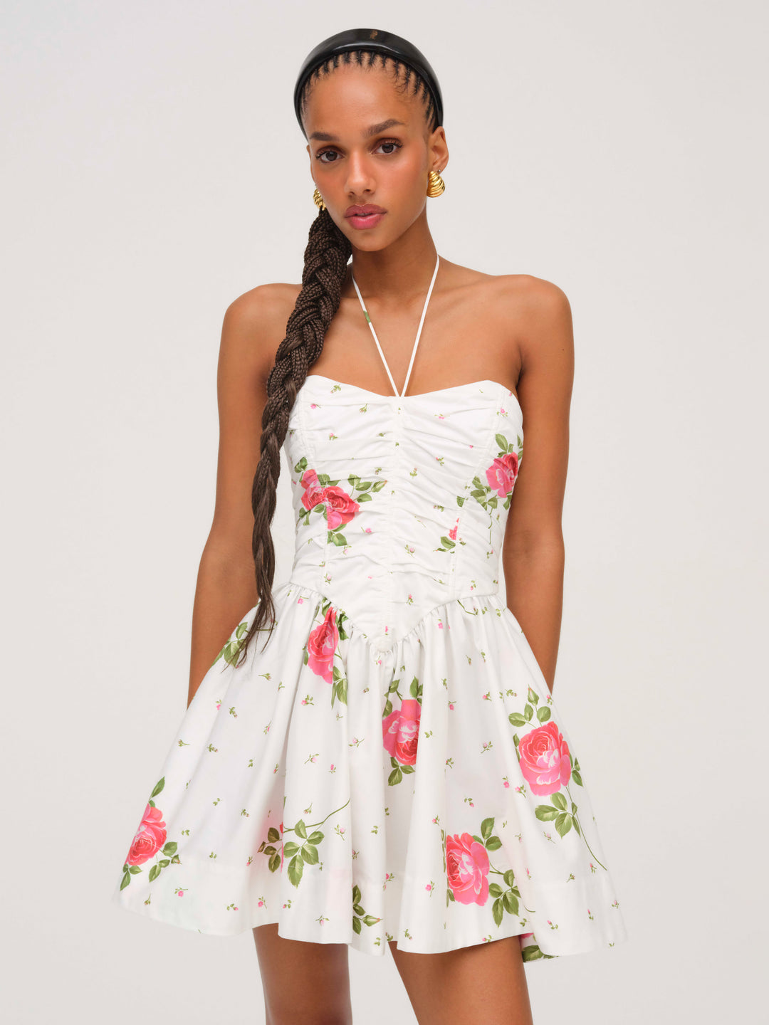 For Love and Lemons Rosebud Corset Mini Dress - White