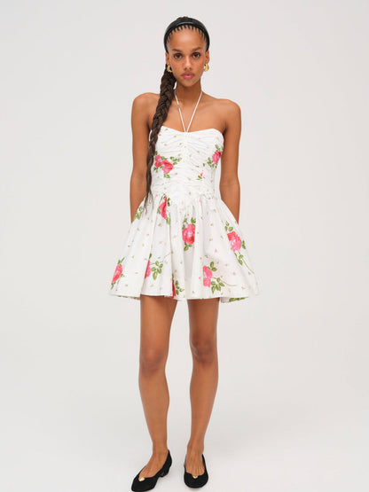 For Love and Lemons Rosebud Corset Mini Dress - White