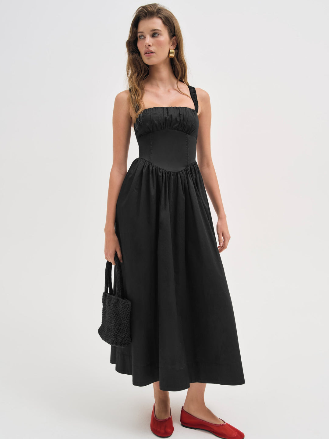 For Love and Lemons Etienne Midi Dress - Black