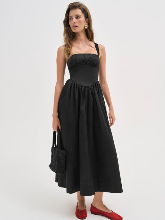 For Love and Lemons Etienne Midi Dress - Black