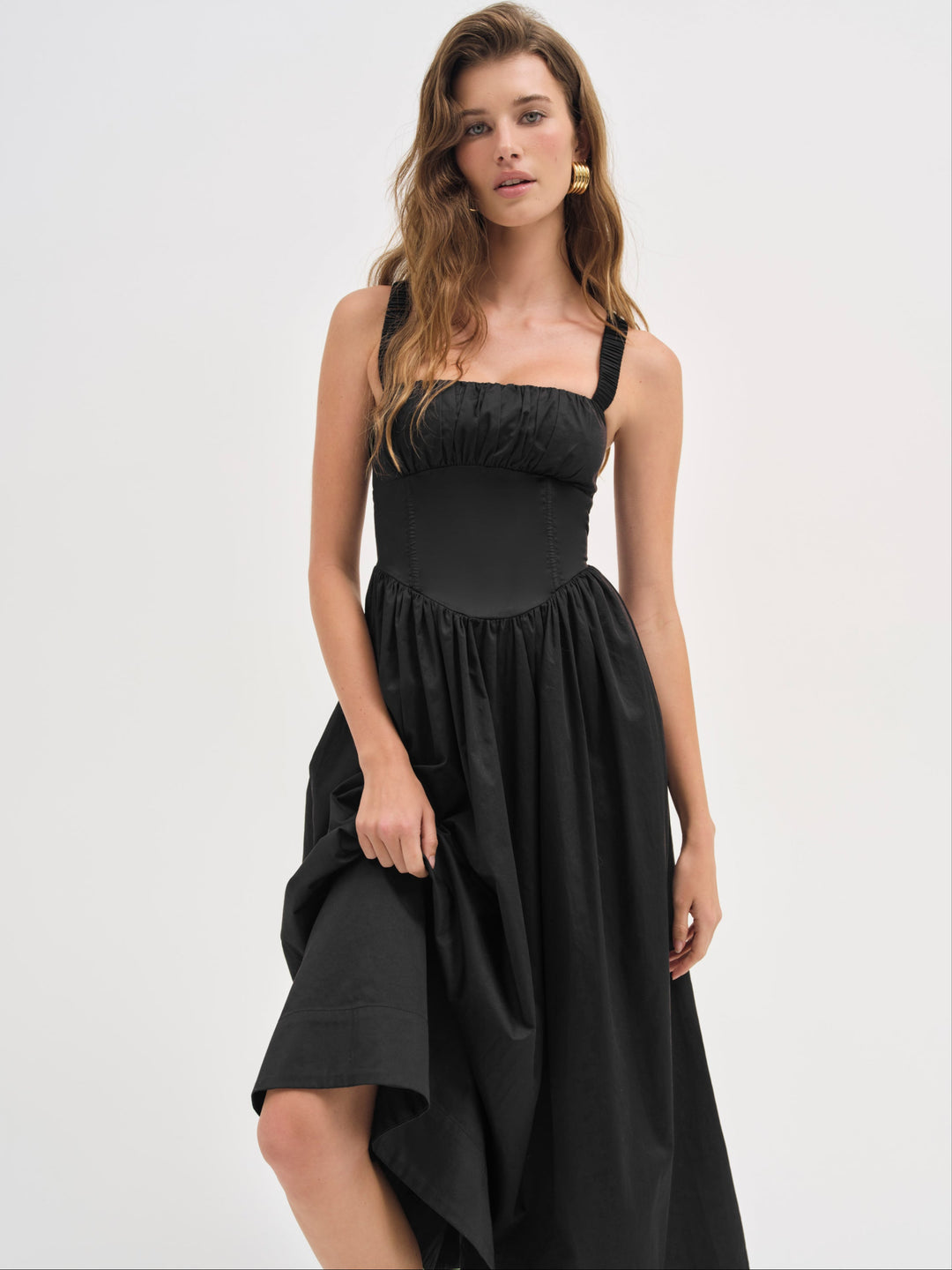 For Love and Lemons Etienne Midi Dress - Black