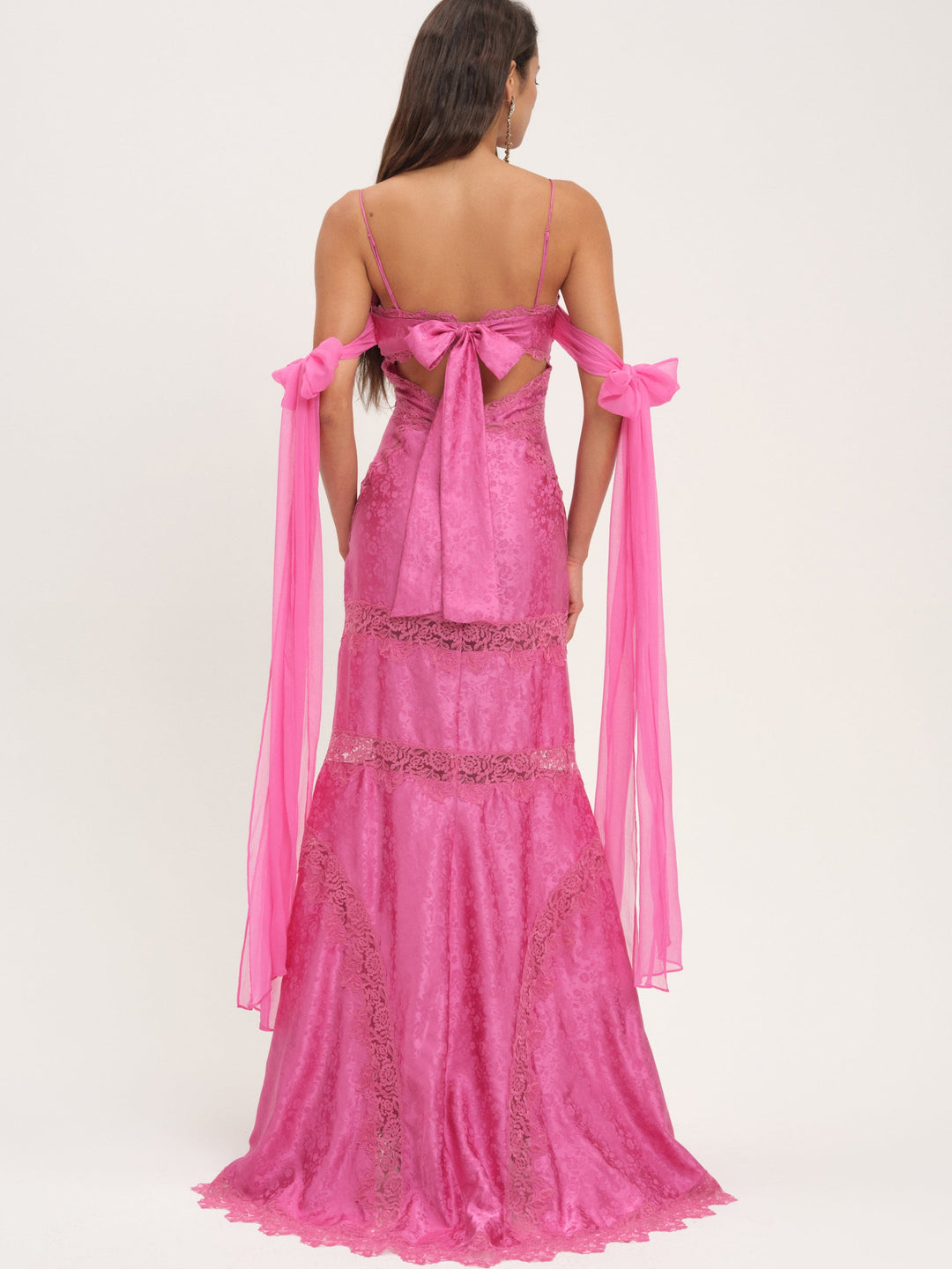 For Love and Lemons Rita Lace Gown - Pink