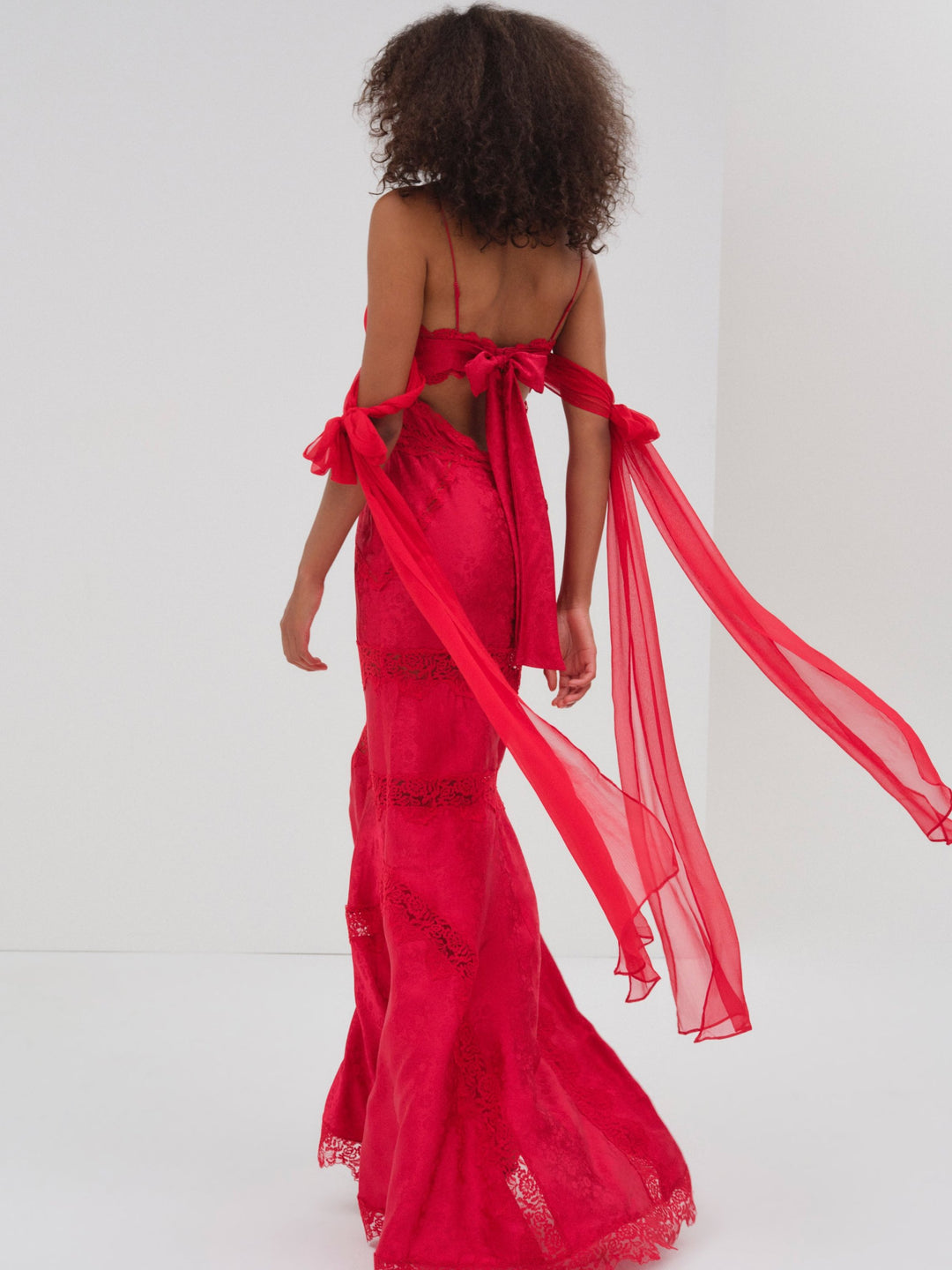 For Love and Lemons Rita Lace Gown - Red