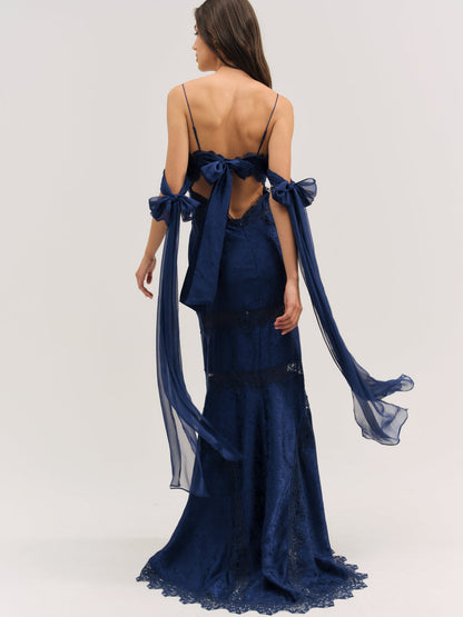 For Love and Lemons Rita Lace Gown - Navy
