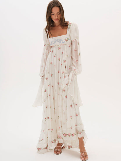 For Love and Lemons Julianne Maxi Dress - Cream