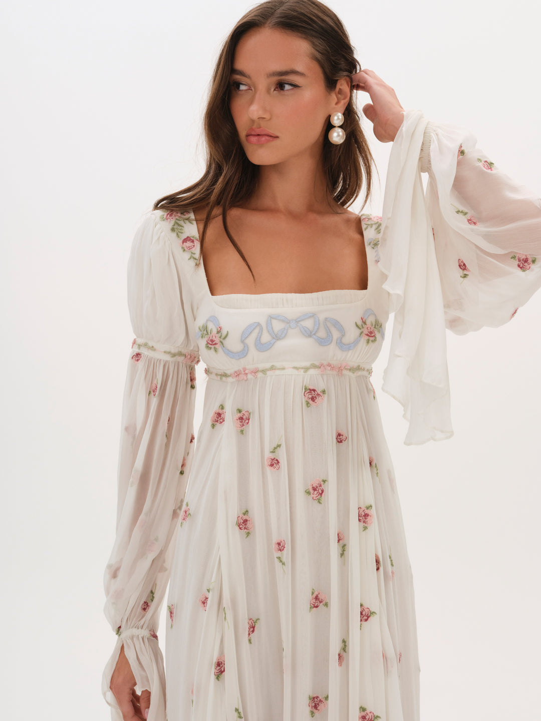 For Love and Lemons Julianne Maxi Dress - Cream