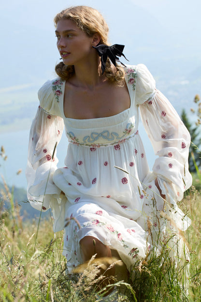 For Love and Lemons Julianne Maxi Dress - Cream