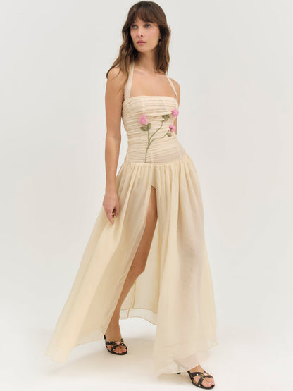 For Love and Lemons Ophelie Organza Maxi Dress - Blush