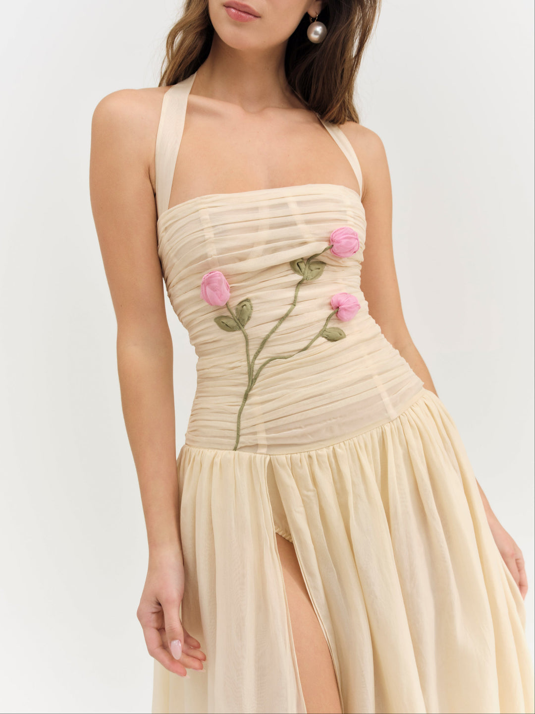 For Love and Lemons Ophelie Organza Maxi Dress - Blush